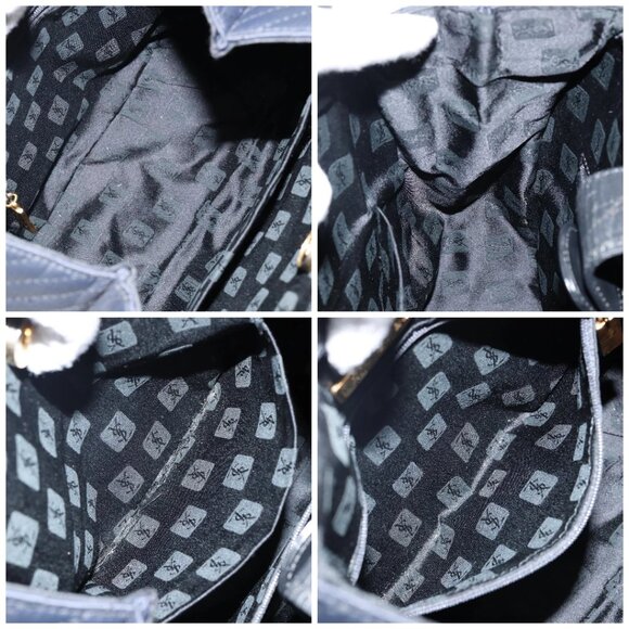 SAINT LAURENT Shoulder Bag Nylon Black Gold Auth yk19451 - Picture 15 of 16